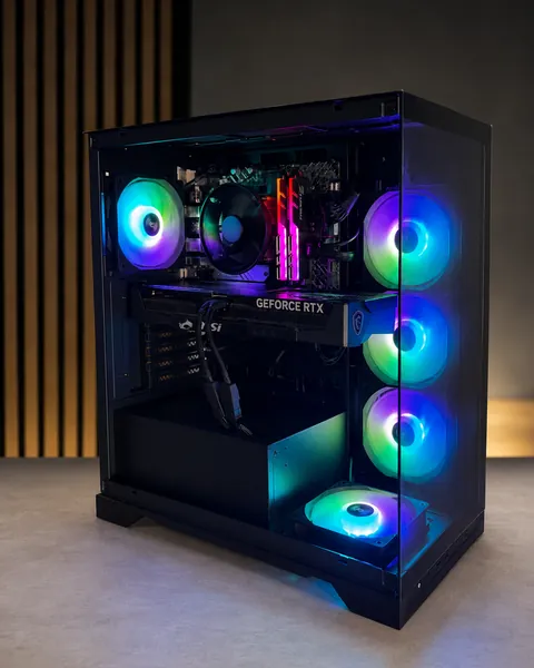 Blue Showcase custom PC built by The Tech Bench
