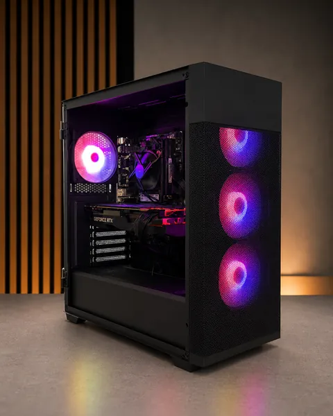Purple Mesh custom PC built by The Tech Bench